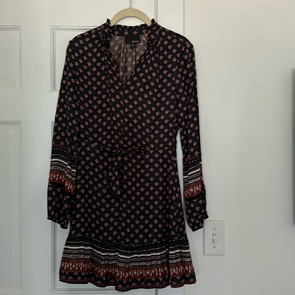 Greylin dress block print in black and brown